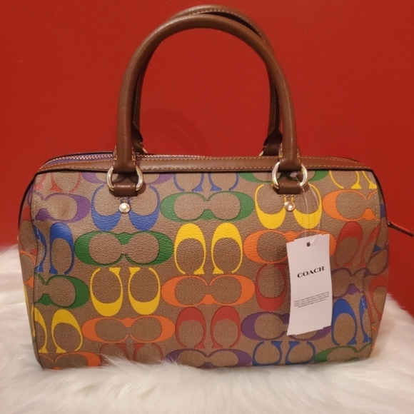 Coach Rainbow Rowan Satchel Convertible in Crossbody Bag